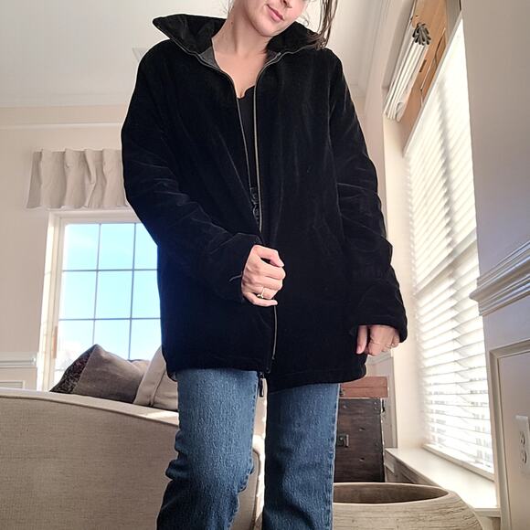 Vtg 90's Kenneth Cole Leather Velvet Reversible Jacket Sz S - Picture 4 of 10